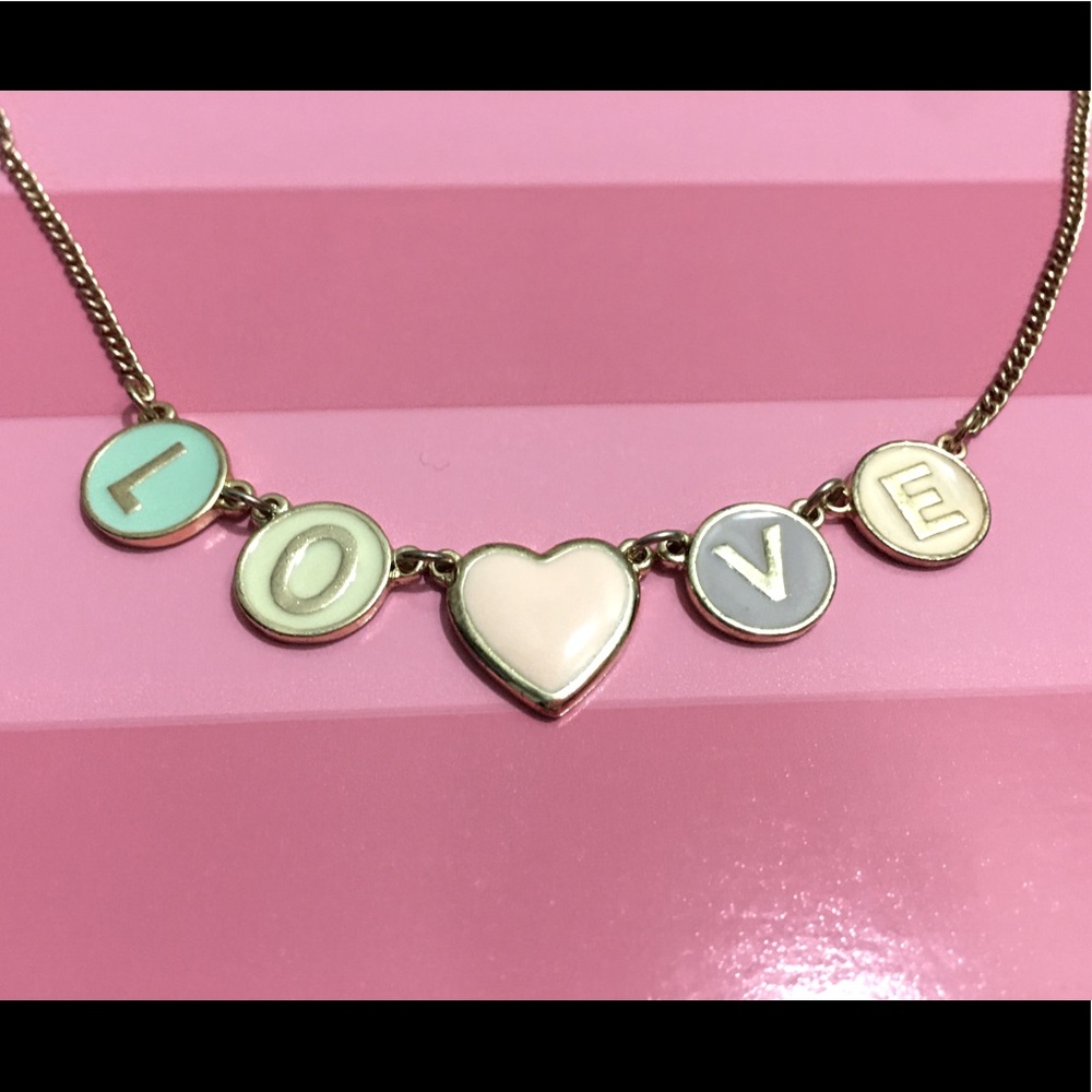 Forever 21 LOVE Necklace, Light Gold